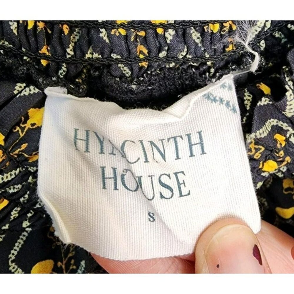 Tuckernuck Hyacinth House Black Floral Diamond Off the Shoulder Maxi Dress Sz S - Picture 3 of 7